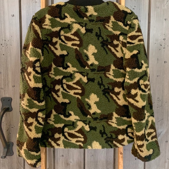 NWT Sanctuary Camo Teddy Bear Sherpa Bomber Jacket - Picture 5 of 8